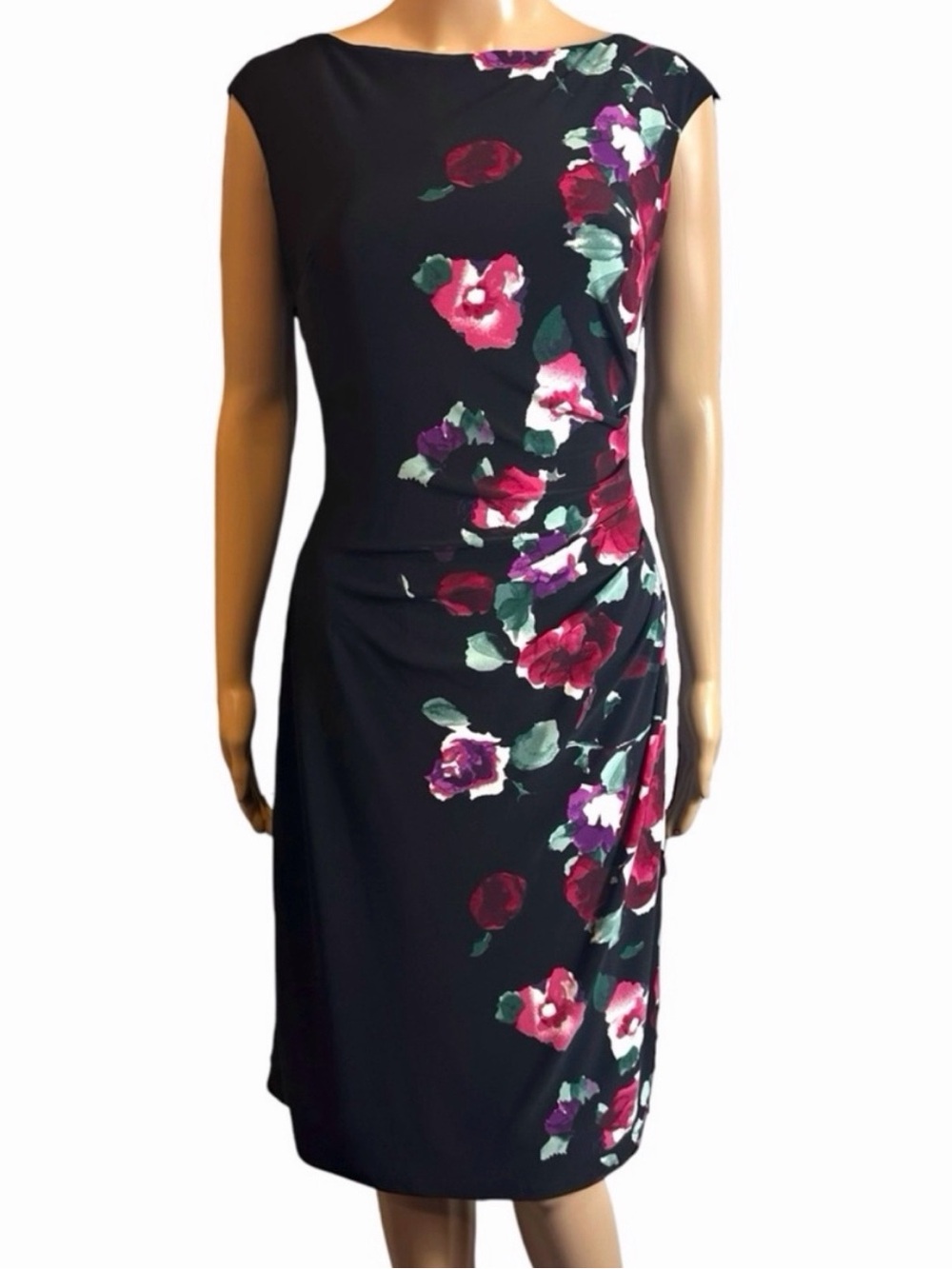 Lauren Ralph Lauren Floral Stretch Waist Gathered Dress